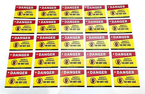 25 X WY Do Not Use Gas Warning Notice Labels (Self Adhesive) Or Use The 25 Attachment Ties Included