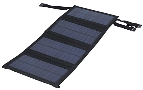 USB-Solarpanel, Faltbare Solarenergiebank, USB-Solarzellen-Ladegerät, 20 W USB-faltbares Tragbares Polykristallines Solarzellen-Ladegerät für den Außenbereich (Schwarz)