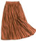 Adhdyuud Damen Einfarbig A-Linie Hohe Taille Rock Sommer Casual Lose Plissee Rock, Orange, Einheitsgröße
