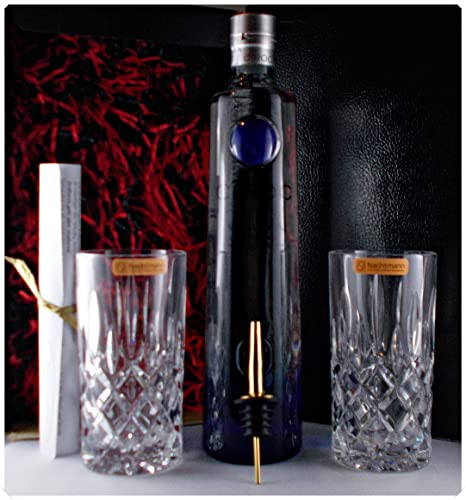 Geschenk CiRoc Snap Frost Vodka + 2 Gläser + Ausgießer goldfarbend