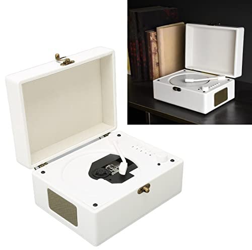 Tragbarer CD Player mit Bluetooth, Kpop Musikplayer mit Typ C Ladeanschluss, Wiederaufladbarer Plattenspieler Tonabnehmerkopf für Zuhause (Weiss)