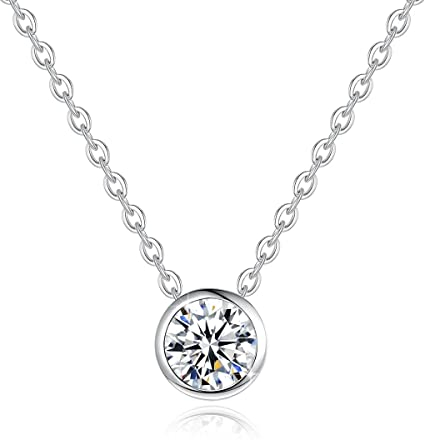 OBCPD 1,2 ct 7 mm Moissanite-Halskette 925 Silber für Frauenschmuck Geschenk für mit Kette