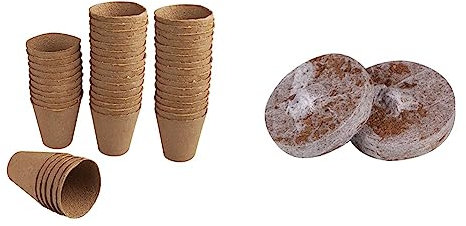 Windhager Anzucht-Töpfe & Anzuchtquelltabs, Quelltabs, Kokos-Quelltabletten zur Anzucht von Stecklingen, Aussaaterde, Kokoserde gepresst, torffrei, 50 Stück, 3,5 cm, 06852