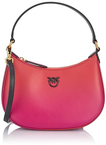 Pinko Half Moon Mini Cuir dégradé de Couleur, Sac Femme, Ya4l_Mult.Fuchsia, Orange/Noir