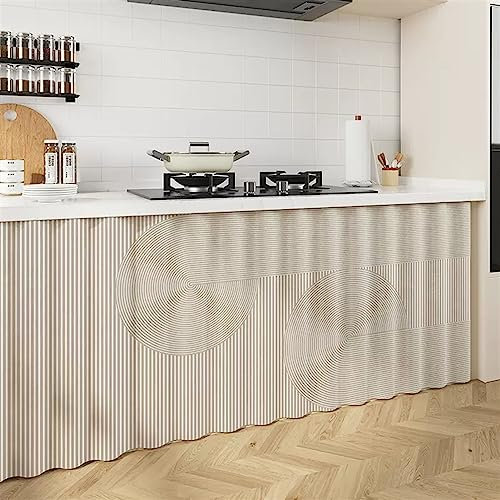 LIVEINU Schrankvorhänge für Küche, Kleiderschrank, Badezimmer, Privatsphäre Gardine, Staubdichter Vorhang für Regale, hängende Tür, Japanische Noren Selbstklebend, Beige 2, 120x60cm