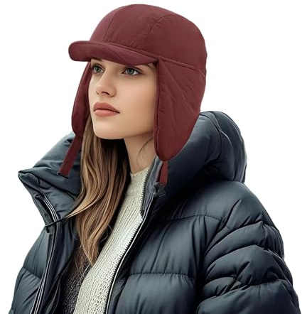Clakllie Unisex Winter Warme Fliegermütze mit Ohrenklappen ，wasserdichte Trappermütze Bomber Hut Fliegermütze Russen Mütze Herren für Snowboarden Skaten Männer Schneekappen Ushanka Winddicht Hut