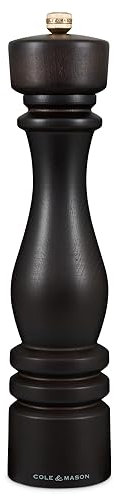Cole & Mason London Chocolate Wood Pepper Mill, Precision+ Carbon Mechanism, Pepper Grinder with Adjustable Grind, Beech Wood, 300mm, Seasoning Mill, Lifetime Mechanism Guarantee