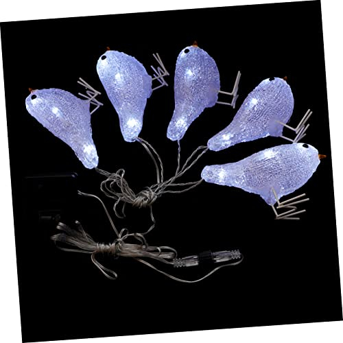 HOMSFOU 1stk Solar-vogel-lichter Weg Solarlampe Sonnenlicht Solarrasen Vogelfee Licht Vogel Solarlicht Led-lampe Solar-led-lichterkette Weiß Farbige Lichter Plastik Kolibri