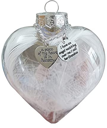 Christbaum schmuck Weihnachtsbaumschmuck Rot of is Heart Heave A 1PC Ornament My Ornaments Memorial Christmas Heart Shape In Piece Home Decor Elektro Plastik Weihnachtsbaum Deko (B, One Size)
