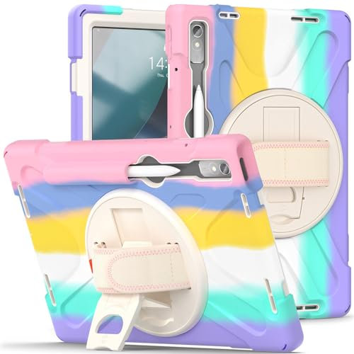 Custodia 3 in 1 per tablet Lenovo Tab P11 Pro Gen 2 da 11,2 pollici, telaio in plastica rigida + doppio silicone [cinghia da polso e cinghia da spalla] - A