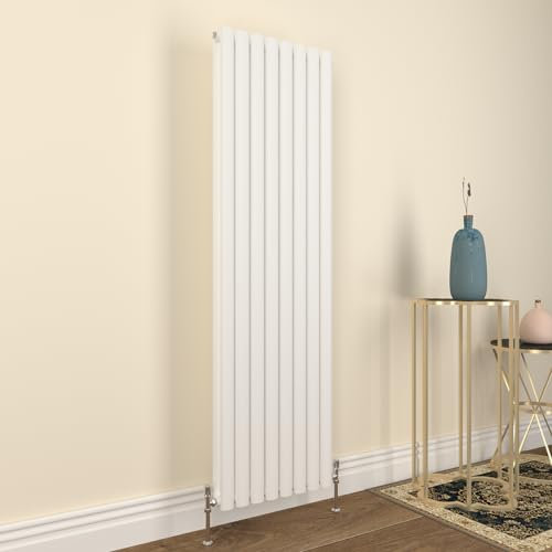 GY Bath Vertical Radiator White Oval Column Designer 1600x472mm Double Modern Central Heating Rads