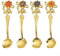 Getdoublerich Elegant Vintage Metal Cutlery Set, Set Of 4 Vintage Style Metal Cutlery Fruit Fork Tea Coffee Stirring Spoon Flower Shape Perfect For Any Kitchen Or Dining Area(B Spoon Set)