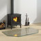 Rantry Placa de cristal hexagonal para chimenea, 100 x 60 cm, protector de suelo para parquet y superficies laminadas, base de estufa resistente a altas temperaturas, cubierta de piso de vidrio