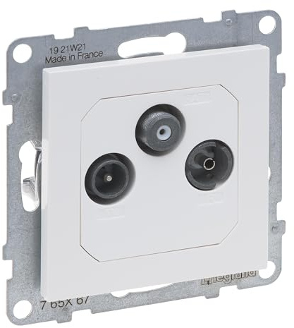 LEGRAND, SEANO Einzeldose TV-R-SAT, Sternverkabelung HD-TV, Anschlussdämpfung: 1.5 dB, Farbe: Ultraweiß, 765167