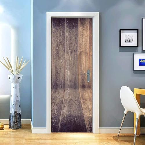 3D Verschönern Türaufkleber Tür Tapete - Retro Braunes Holzbrett 80 X 200 Cm Türtapete Selbstklebend Türposter - Fototapete Türfolie Poster Tapete Meer Aufkleber Diy Selbstklebende Wandbild- -4W4R0G4N