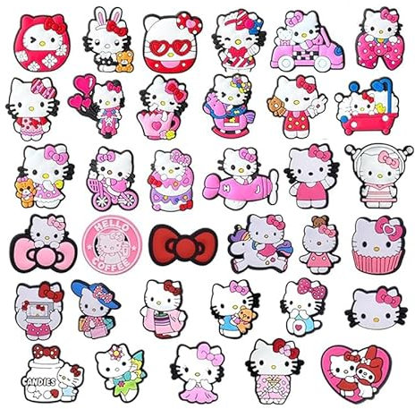 35 Stück Cartoon Anstecker SchuhanhäNger, DIY Anime Schuhdekoration Schuh Anhänger, Cartoon Schuhdekoration Charms, Süß Zum Dekorieren von Schuhen, Schuh-Charm für Kinder Mädchen Erwachsene, Rosa