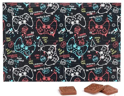 Sweet Buddies Mini Adventskalender 2025 mit Vollmilch-Schokolade - Weihnachtskalender für Kinder - Ideal für Video Game Fans, mit 24 Schokoladenfiguren - Tischkalender mit Weihnachtsschokolade