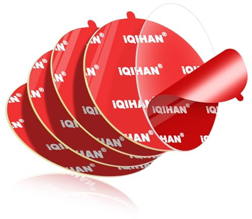 Car Phone Mount Adhesive Pads 70mm Double Sided Heavy Duty Gel Mounting Tapes Replacement Kit for Suction Cup Dashboard Phone Mount Windshield Dash Cam GPS Base 5 Pack