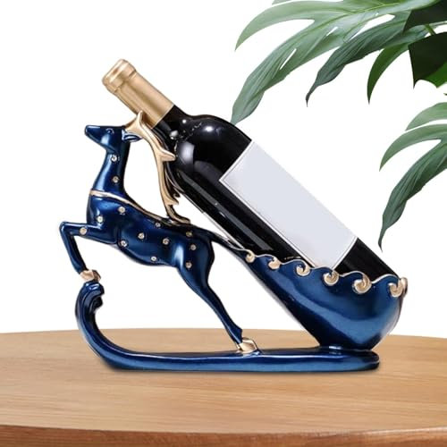 Weinflaschenhalter Rentier - Festliches Weinregal mit Rentier, Flaschenhalter für Weinwagen Hirsch, Flaschenhalter mit Hirsch, Weinflaschenhalter für Weinregal, Weinregal Vintage aus