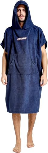 CRESSI Poncho Robe Blue Navy L/XL 92x118 cm - Multifunktionaler Schutz Poncho Bademantel, Blau Navy, Unisex