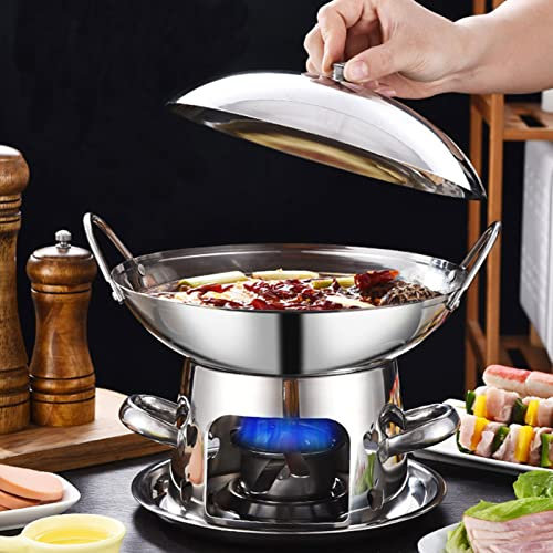 Hornillo de alcohol para interiores, hornillo de camping sin gas y sin electricidad, para hornillo de camping con olla, estufa de camping de acero inoxidable para interior, 3 tamaños disponibles (22
