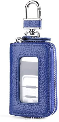 GuriDo Auto Schlüsselanhänger Tasche für Renault Laguna/LatitudeTwingo, Leder Schlüsseltasche Schlüsseletui Autoschlüsseletui Autoschlüssel Schutz Abdeckung,with Window-D