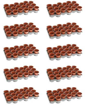 Thompson & Morgan Garden Durable Shuttle Trays 18 Pots per Tray: Simplify Plant Transport, Reusable for Seedlings and Plug Growth 180 Pots 10 Trays (190)
