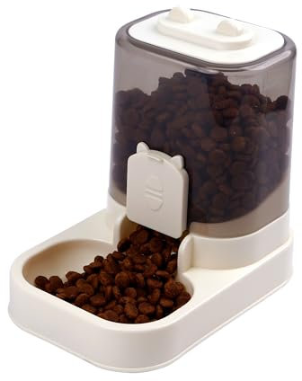 Bebedero Gato Automático Perro Comedero por Gravedad Dispensador de Comida Transparente para Gatos Perros Pequeños Capacidad de 1.8L (SOY3470)