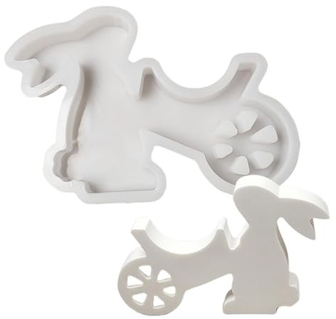 Osterhasen-Plätzchenformen, handgefertigter Hasenwagen, Epoxidharz-Gussform – Osterdekor-Form zum Gießen von Duftkerzen, Gips, Beton, Harz