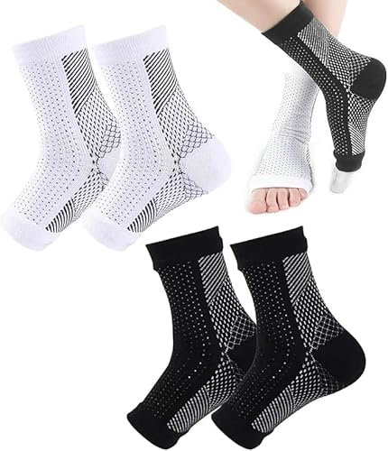 HSLPSM 2 Paar Orthopädische Kompressionssocken, Kompressions-Socken Nachts, Gegen Fersensporn und Plantarfasziitis, Plantar Fasciitis Socken für Herren und Damen, Kompressionsstrümpfe