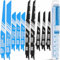 EffektWerk - Reciprocating Saw Blade Set - 10 Pieces - Heavy-Duty HCS Steel Sabre Saw Blades for Wood, Metal & Plastic - 5/6/14/18 TPI