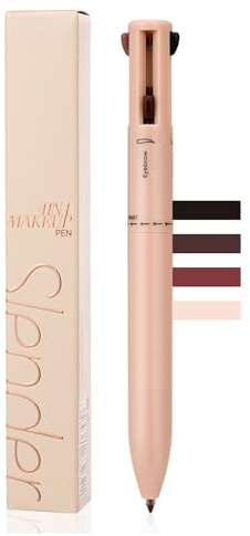 4-in-1 Makeup Pen, Eyeliner + Augenbrauenstift + Lipliner & Highlighter Stift, Wasserfest & Langlebig Multifunktionale Kosmetikstift für Gesicht Make Up, All-in-One-Makeup-Stift, Einfach zu Tragen