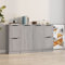 Youuihom Sideboards 3 STK. Grau Sonoma Holzwerkstoff Barschrank Badezimmerschrank Wohnzimmer Möbel Küchenbuffet Buffetschrank für Wohnzimmer Büro Schlafzimmer Flur