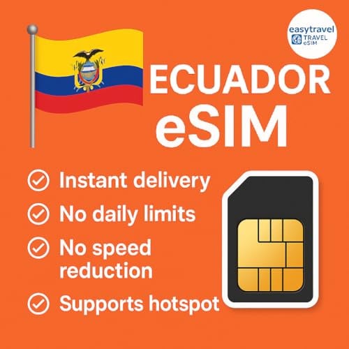Ecuador eSIM High-Speed-Daten unterstützen Hotspot 30 Tage 3-20 GB E-Mail-Lieferung (10 GB für 30 Tage)