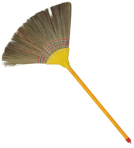 MAGICLULU Heavy Duty Soft Straw Broom with Removable Handle Traditional Handcrafted Asian Broom for Indoor and Outdoor Sweeping Lightweight Ergonomic Design for Patio Garden Garage and Home