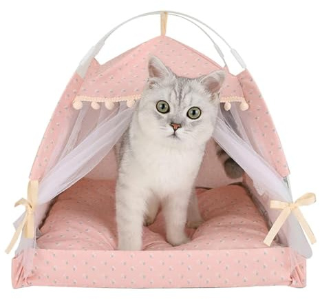 Casa De Tienda para Perro Y Gato - Tienda para Mascotas Interior, Casa De Dormir | Nicho De Tejido Transpirable con Construcción Robusta, Cómodo Lugar De Descanso para Gatos