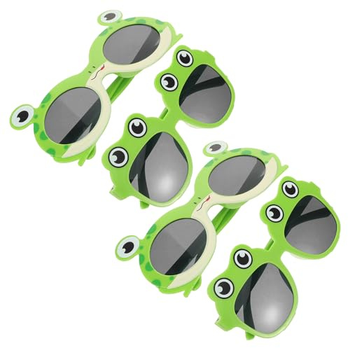 BESPORTBLE 4 Stück pack Luau Party Sonnenbrillen Frosch Design aus Kunststoff mit Grauen Gläsern für Sommer Geburtstag Fotobox