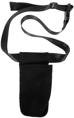 DIYEAH Massage Essential Oil Waist Bag with Belt, Single Bottle Pouch Organizer for Therapists and Salon Use, Portable Black Bottle Holder for Massage Supplies