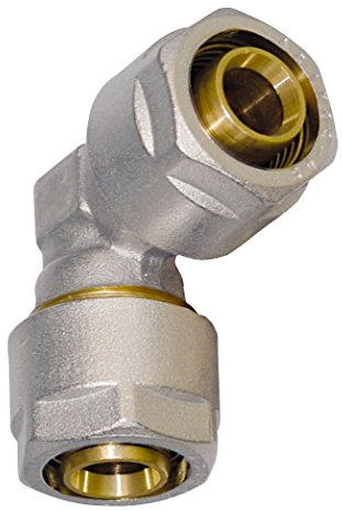 Wiroflex Winkel inklusive Adapter, 1 Stück, 26 x 26 mm, gold/silber/chrom/kupfer, 26329 0
