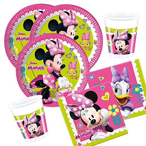 Set de fiesta de 36 piezas, diseño de Minnie Mouse – Minnie Happy Helpers – platos, vasos y servilletas para 8 niños