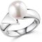 MATERIA Damen Perlenring Solitär Pfeil 925 Silber mit Perle weiß rhodiniert inklusive Ringbox #SR-101, Ringgrößen:57 (18.1 mm Ø)