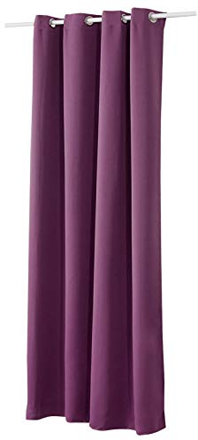 WOLTU Gardinen mit Ösen, Verdunklungsvorhang Blickdicht, Thermo Vorhang gegen Kälte und Hitze, Ösenschal, 250g/m² Dicke Vorhang, für Wohnzimmer Schlafzimmer, 140 x 245 cm, Violette