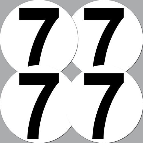GreenIT 4 Aufkleber 15cm Sticker Startnummer 7 Racing Auto Start Nummer Zahl Ziffer Tor Halle Müllkontainer