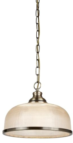 Bistro Ii, 1Flammiger Pendelleuchte, Antik Messing, Halophan-Glas Antique Brass