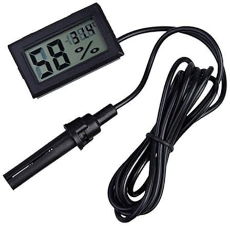 ARCELI 2-in-1 LCD digitale con termometro e igrometro incorporato per incubatore di rettili Acquario - nero