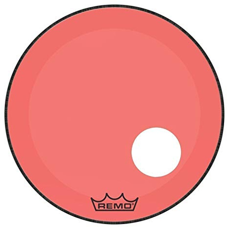 Remo Schlagzeugfell Colortone Powerstroke 3 Clear Rot – Vorgestanztes 5 Loch – 24″ – P3-1324-CT-RDOH
