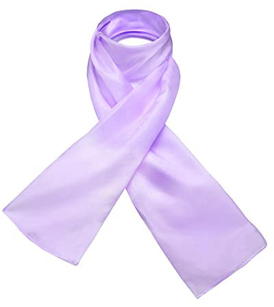 Basic Sense Plain 100% Genuine Silk Scarf Shawl, 25 x 135cm (10 x 53), Lilac
