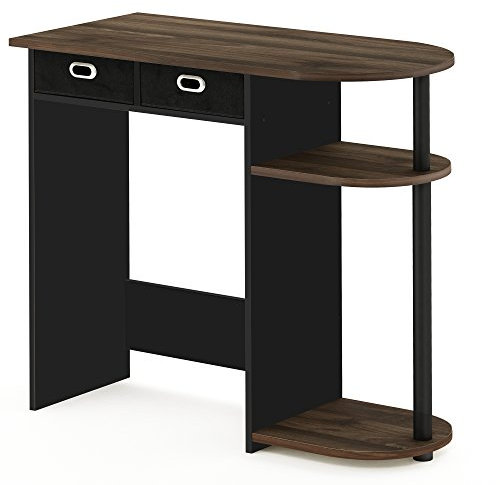 Furinno Go Green Escritorio De Computadora, Madera, Columbia Nogal/Negro/marrón Oscuro, 39.62 x 80 x 72.39 cm