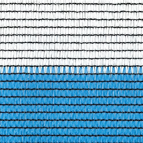 TENAX Filet Brise Vue Soleado Bicolor 1,00x5 m Blanc/Bleu, Filet Tissé d'Occultation aux Rayures Horizontales