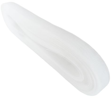 Abbaoww 45,7 m langes weißes Rosshaargeflecht, 1,27 cm breit, zum Nähen von Hochzeitskleidern, Tanzkleidern, Accessoires, Formen, Trimmen